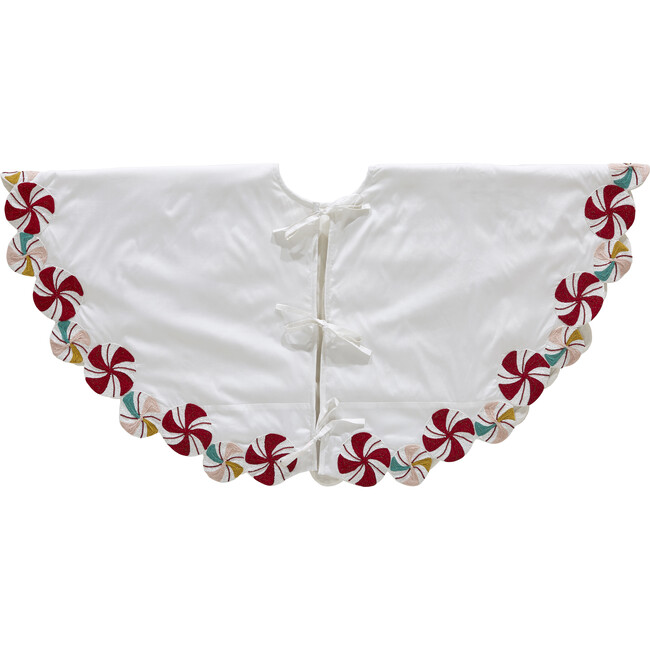 LIMITED EDITION Candy Swirl Hand Beaded Christmas Tree Skirt