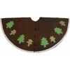 Handmade Christmas Tree Skirt in Felt - Rustic Trees on Brown - 60" - Tree Skirts - 1 - thumbnail
