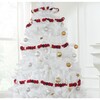 Hand Felted Wool Christmas Garland - Red, Maroon, and Cream Balls - 6' - Garlands - 7