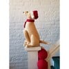 Tan Yellow Lab with Santa Hat Christmas Tree Topper in Hand Felted Wool - Tree Toppers - 2 - thumbnail