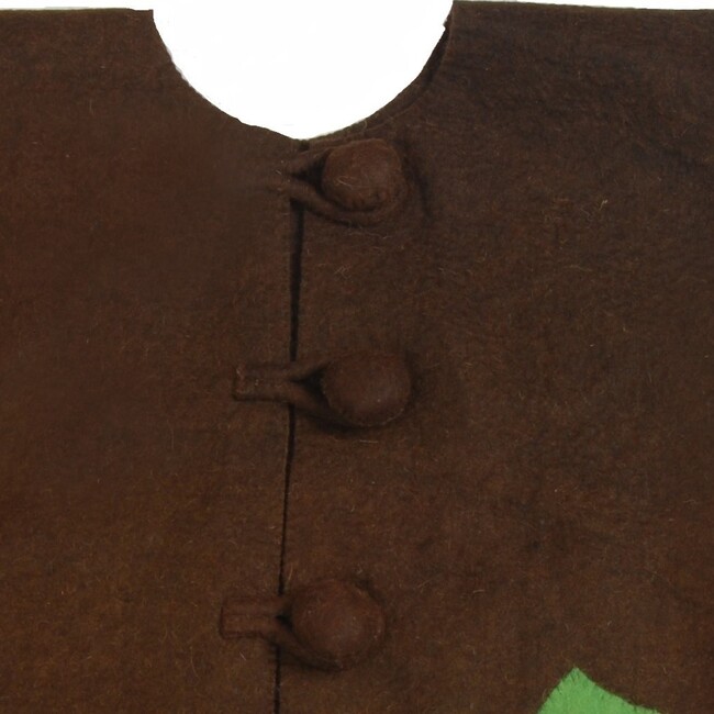 Handmade Christmas Tree Skirt in Felt - Rustic Trees on Brown - 60"