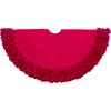 Red Calla Lily Flower Border Christmas Tree Skirt in Recycled Wool - 60" - Tree Skirts - 1 - thumbnail