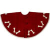 Dog Bones on Red Christmas Tree Skirt in Hand Felted Wool - Tree Skirts - 1 - thumbnail