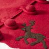 Handmade Christmas Tree Skirt in Felt - Sleigh and Reindeer on Red - 60" - Tree Skirts - 3 - thumbnail