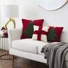 Red Bow on Cream - Christmas Pillow Cover in Hand Felted Wool - 14" - Decorative Pillows - 2