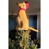 Tan Yellow Lab with Santa Hat Christmas Tree Topper in Hand Felted Wool - Tree Toppers - 3 - thumbnail