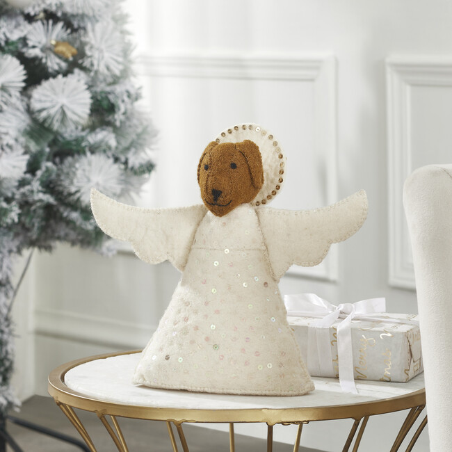 Brown Dog Angel Handmade Felt Christmas Tree Topper - Tree Toppers - 3