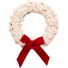 Dog Bones with Red Bow Handmade Hand Felted Wool Wreath - 14" - Wreaths - 1 - thumbnail