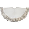 Cream Calla Lily  Flower Border Christmas Tree Skirt in Recycled Wool - 60" - Tree Skirts - 1 - thumbnail