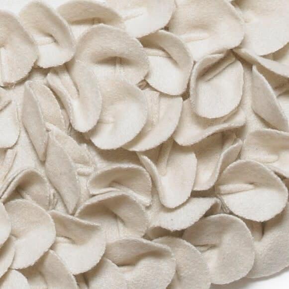 Cream Calla Lily  Flower Border Christmas Tree Skirt in Recycled Wool - 60" - Tree Skirts - 2