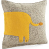 Handmade Pillow in Hand Felted Wool, Yellow Lion - Decorative Pillows - 2 - thumbnail