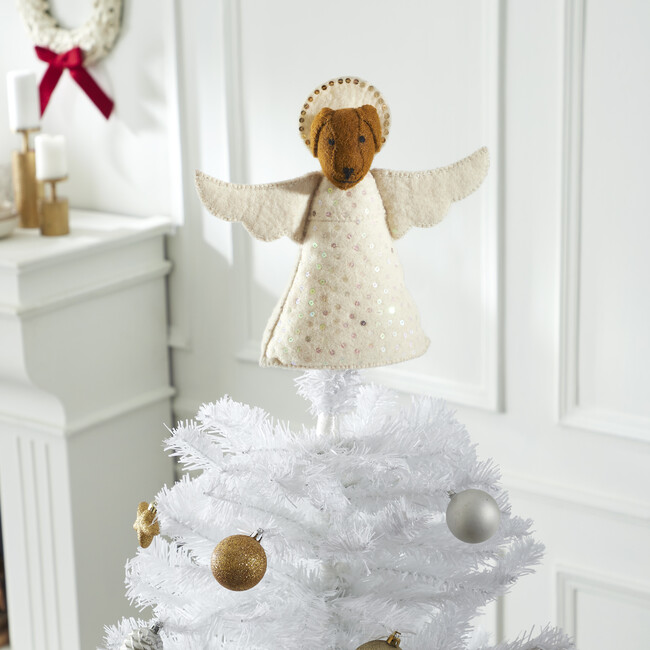 Brown Dog Angel Handmade Felt Christmas Tree Topper - Tree Toppers - 4