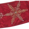 Handmade Adjustable Christmas Tree Collar - Silver Snowflakes on Red Velvet - Accents - 2 - thumbnail