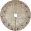 Hand Beaded Floral Christmas Tree Skirt in Cafe Au Lait Velvet - Tree Skirts - 1 - thumbnail