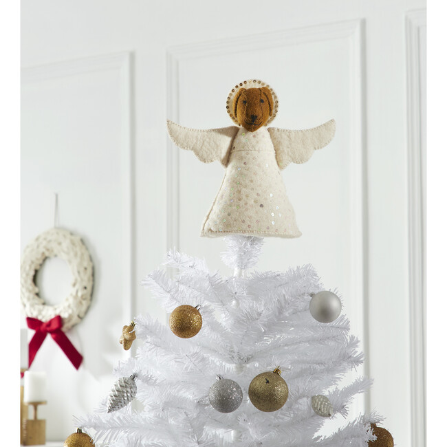 Brown Dog Angel Handmade Felt Christmas Tree Topper - Tree Toppers - 5