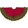 Mistletoe Border on Red Mini Christmas Tree Skirt - 26" - Tree Skirts - 1 - thumbnail