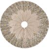 Handmade Christmas Tree Skirt - Hand Beaded Metallic Starburst on French Vanilla Linen- 60" - Tree Skirts - 4