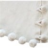 84" Handmade Felt Christmas Tree Skirt - Cream Pom Poms on Cream - Tree Skirts - 3 - thumbnail