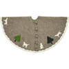 Cream Dogs and Green Trees Christmas Tree Skirt on Gray in Hand Felted Wool - Tree Skirts - 1 - thumbnail