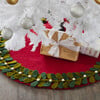 Mistletoe Border on Red Mini Christmas Tree Skirt - 26" - Tree Skirts - 2 - thumbnail