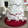 Hand Felted Wool Christmas Tree Skirt - Overlapping Flowers Border in Maroon - Tree Skirts - 3