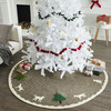 Cream Dogs and Green Trees Christmas Tree Skirt on Gray in Hand Felted Wool - Tree Skirts - 2
