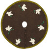 Doves on Brown Christmas Tree Skirt in Hand Felted Wool - 60" - Tree Skirts - 4