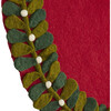 Mistletoe Border on Red Mini Christmas Tree Skirt - 26" - Tree Skirts - 4 - thumbnail
