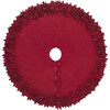 Hand Felted Wool Christmas Tree Skirt - Overlapping Flowers Border in Maroon - Tree Skirts - 4
