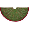 Hand Beaded Starburst Christmas Tree Skirt in Green Silk - 60" - Tree Skirts - 1 - thumbnail