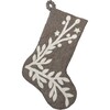 Hand Felted Wool Christmas Stocking, Stars and Branch on Gray - Stockings - 2