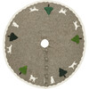 Cream Dogs and Green Trees Christmas Tree Skirt on Gray in Hand Felted Wool - Tree Skirts - 4