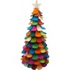 26" Handmade Multicolor Christmas Tree in Hand Felted Wool - Extra Large - Accents - 1 - thumbnail