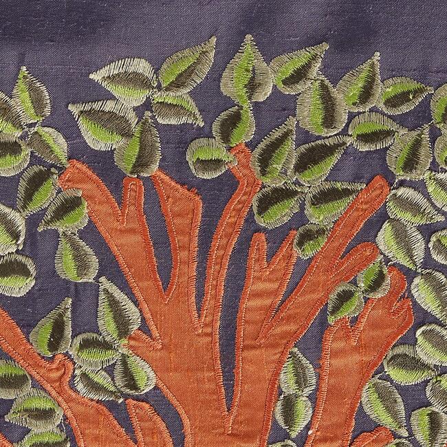 Silk Tree of Life Table Runner, Navy - Accents - 3