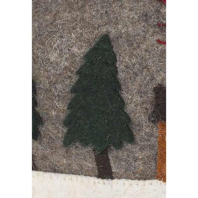 Hand Felted Wool Christmas Pillow Cover, Sleigh with Village, 12"x24" - Decorative Pillows - 3