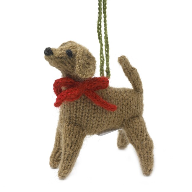 Yellow Lab Hand Knit Christmas Ornament - Ornaments - 1