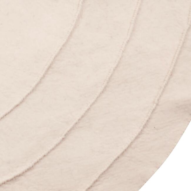 72" Cream Poinsettia Buttons Christmas Tree Skirt in Hand Felted Wool - Tree Skirts - 3