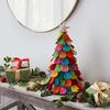 26" Handmade Multicolor Christmas Tree in Hand Felted Wool - Extra Large - Accents - 2
