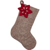Red Amaryllis on Gray Christmas Stocking in Hand Felted Wool - Stockings - 2 - thumbnail