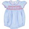 Princess Charlotte Heirloom Smocked Bubble, Blue - Rompers - 1 - thumbnail