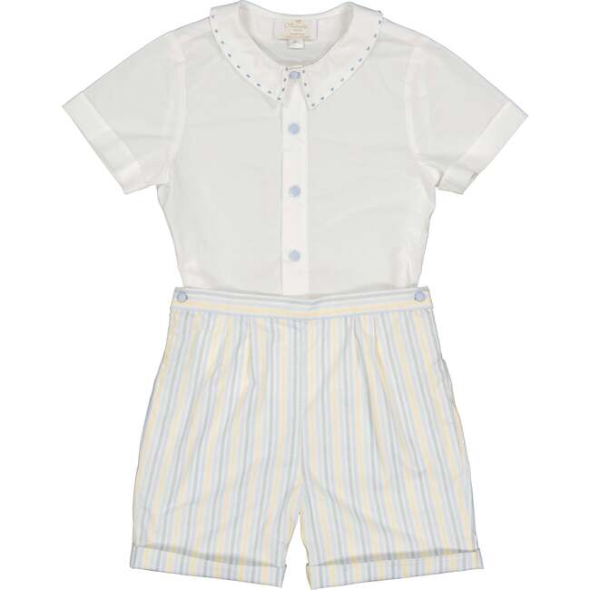 William Stripe Shorts & Shirt, Blue