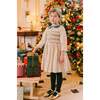 Olympe Holiday Long Sleeve Smocked Dress, Green - Dresses - 2 - thumbnail