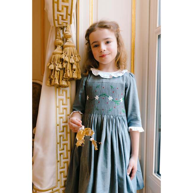 Heidi Winter Long Sleeve Smocked Dress, Grey