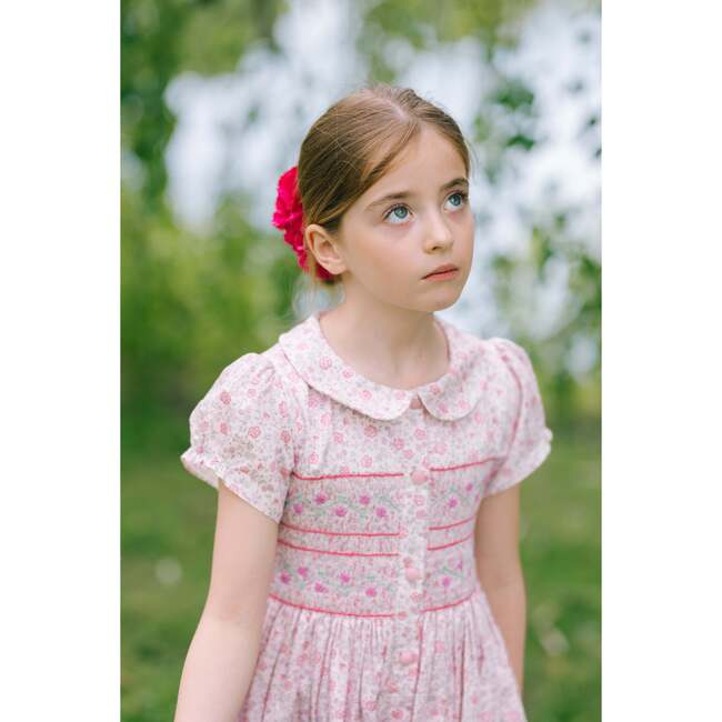Violette Pink Floral Short Puff Smocked Dress - Dresses - 4