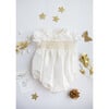 Colombe Silk Ceremony Smocked Bubble, Gold - Rompers - 2 - thumbnail