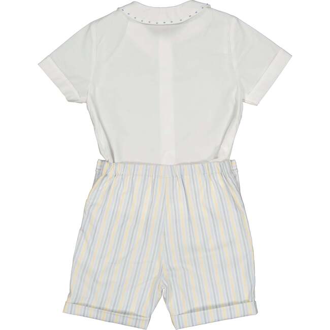 William Stripe Shorts & Shirt, Blue - Mixed Apparel Set - 4