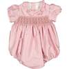 Astrid French Silk Smocked Bubble, Pink - Rompers - 1 - thumbnail