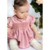 Astrid French Silk Smocked Bubble, Pink - Rompers - 2 - thumbnail