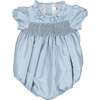 Astrid French Silk Smocked Bubble, Azur - Rompers - 1 - thumbnail