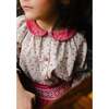 Marie Floral Print Smocked Corduroy Skirt & Blouse, Pink - Mixed Apparel Set - 4 - thumbnail